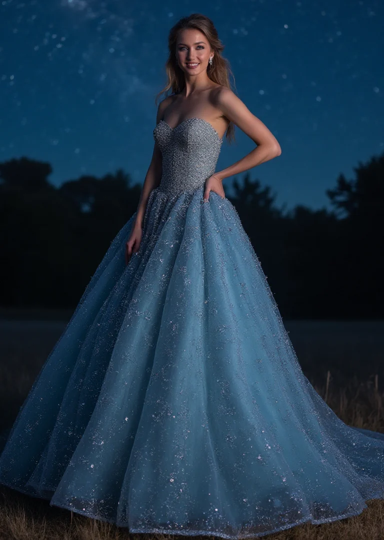 The Sparkly Wedding Dress in Nighttime Magic