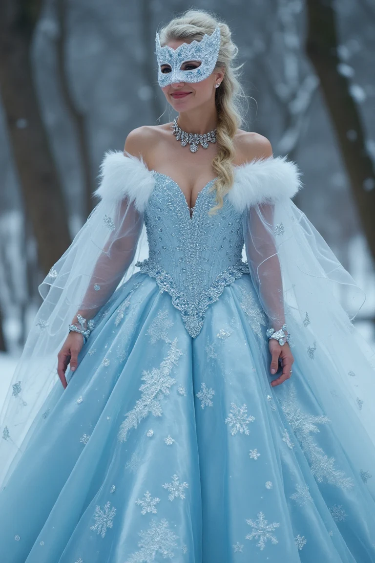 Winter Magic in Masquerade Party Dress Ideas