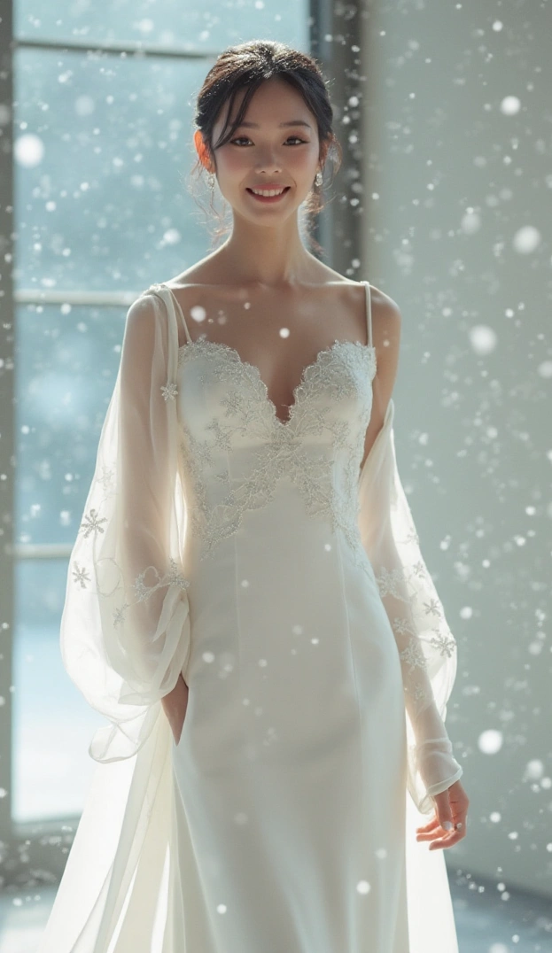Winter Wedding Dresses That Flow with Ethereal Grace