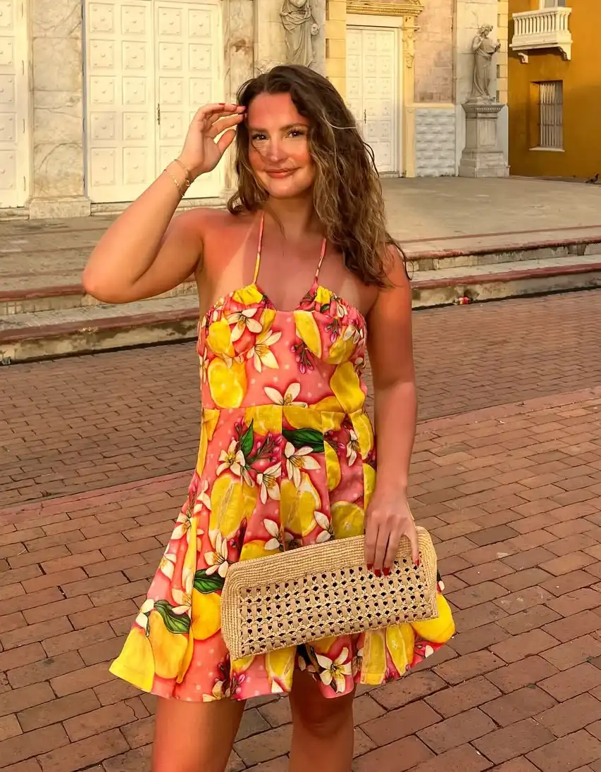 A Fruity Pink Burst Summer Vacation Outfit
