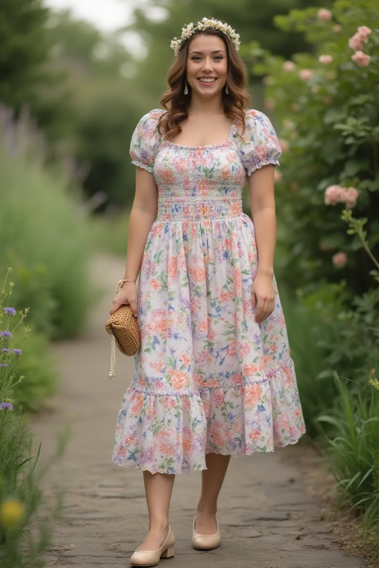 A Graceful Picnic Dress for Spring