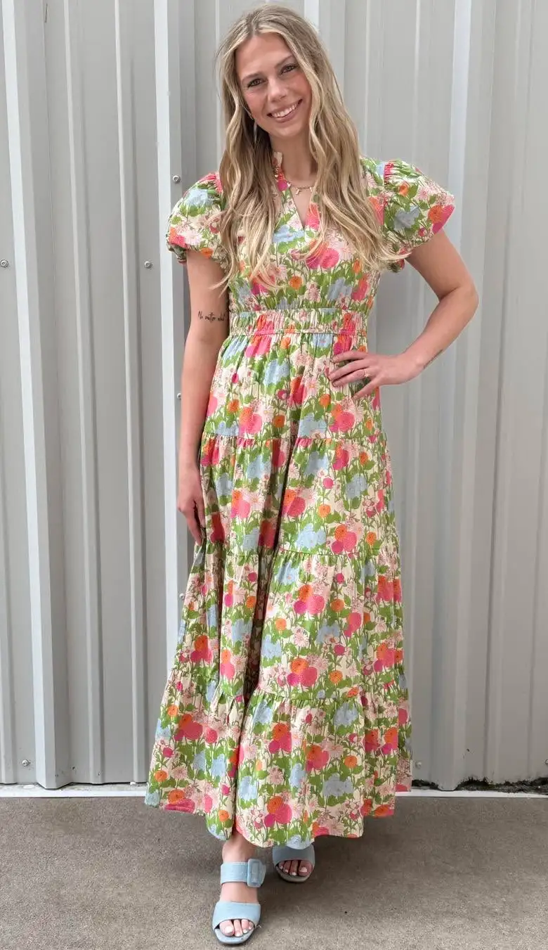 A Multicolor Floral Graduation Dress for Joyful Transitions