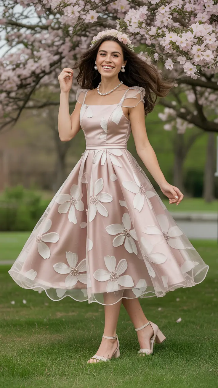 A Pastel Floral Graduation Dress for Dreamy Milestones