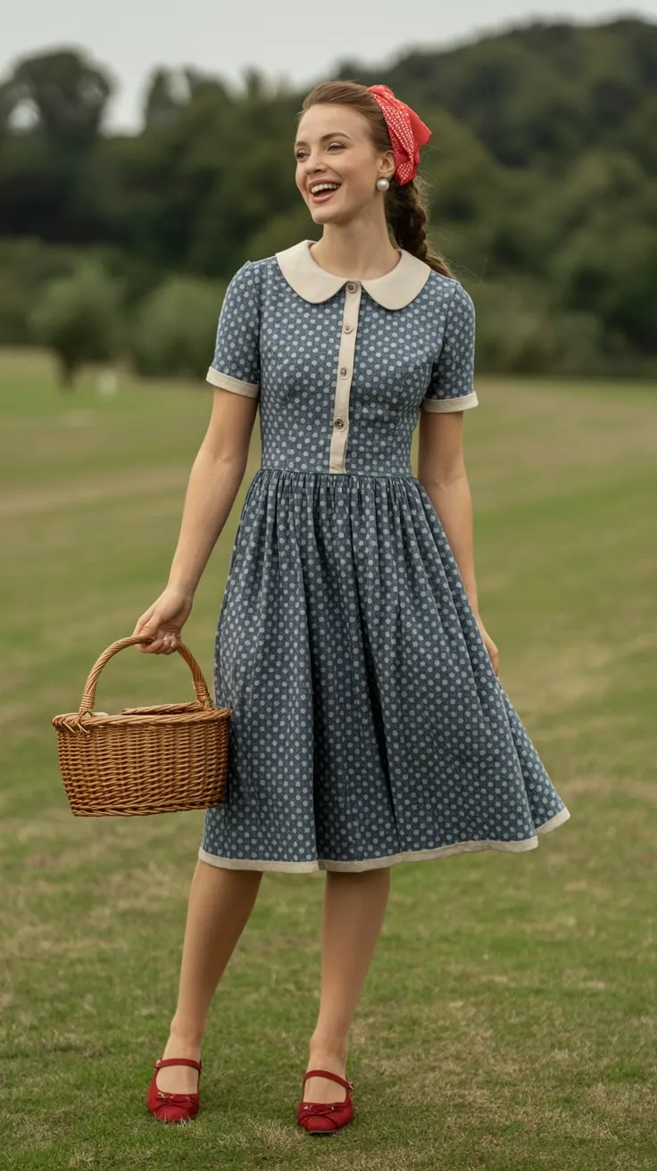 A Retro Picnic Dress for Spring