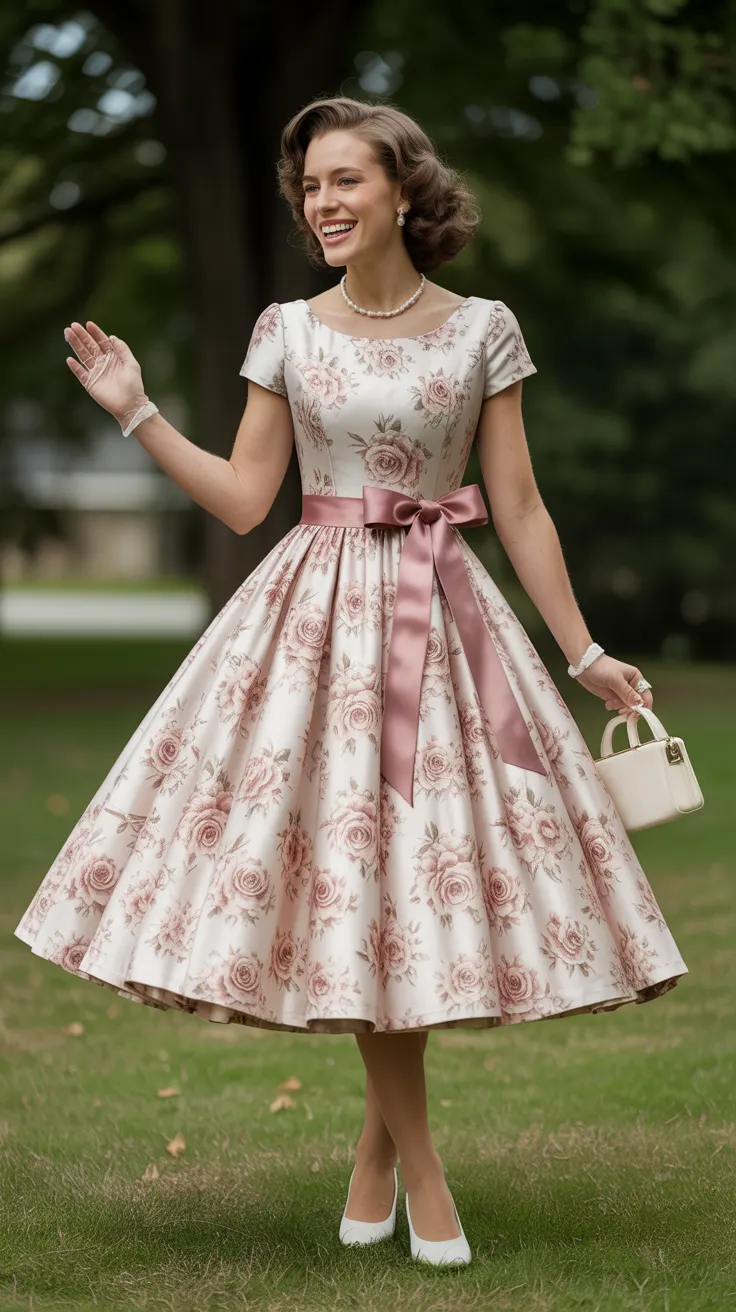 A Rose Floral Graduation Dress for Timeless Celebrations