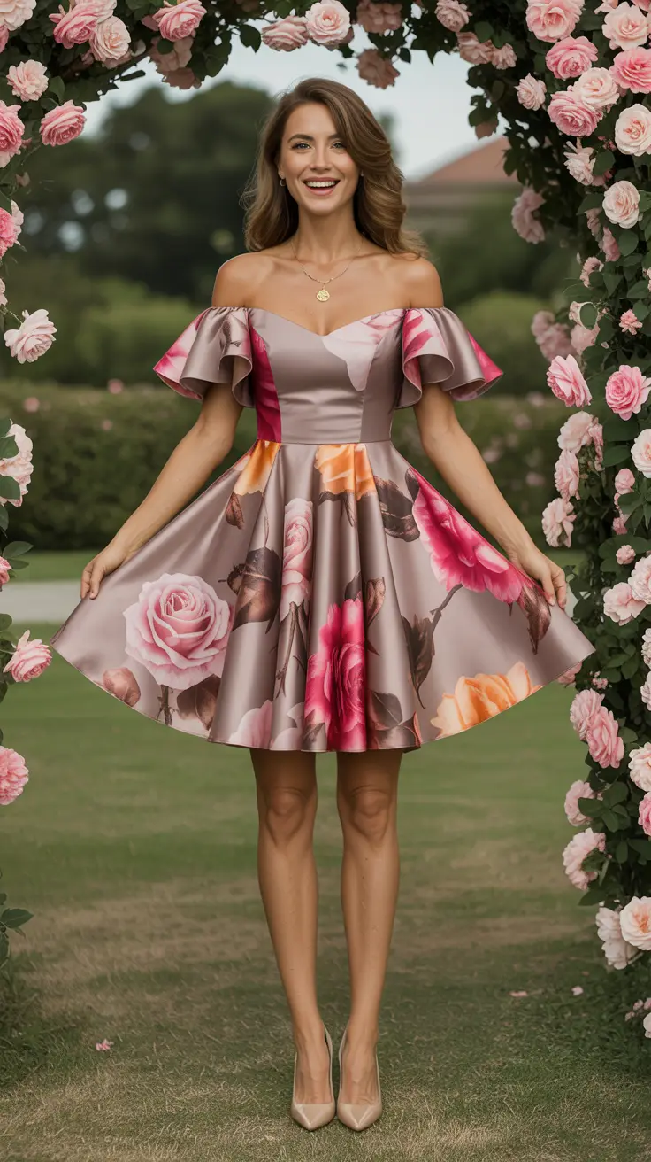 A Summer Off-Shoulder Blossoming Elegance Dress Story