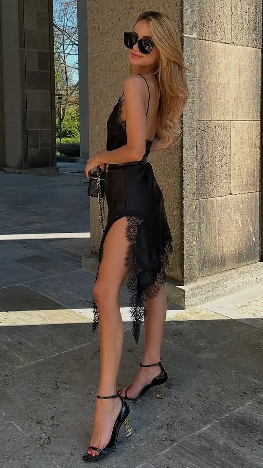 Black Lace and Heels for Timeless Outfits