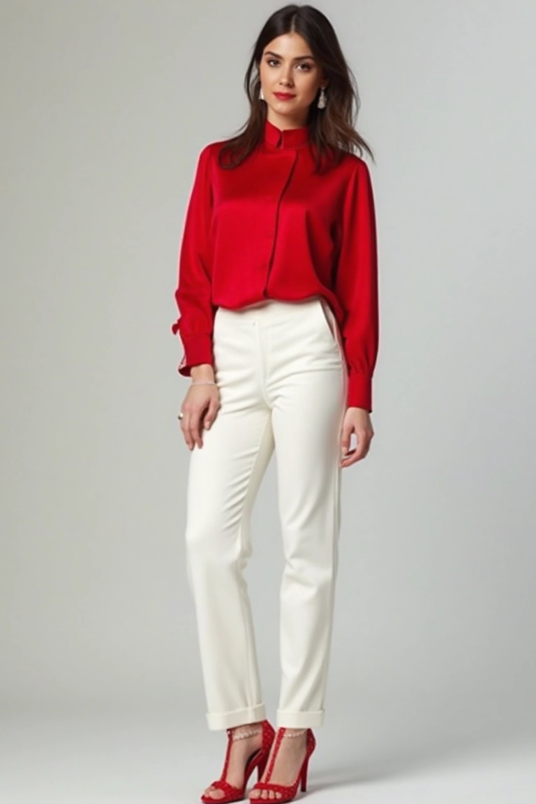 Blouse and Trousers with Heels for Day-to-Night Outfits