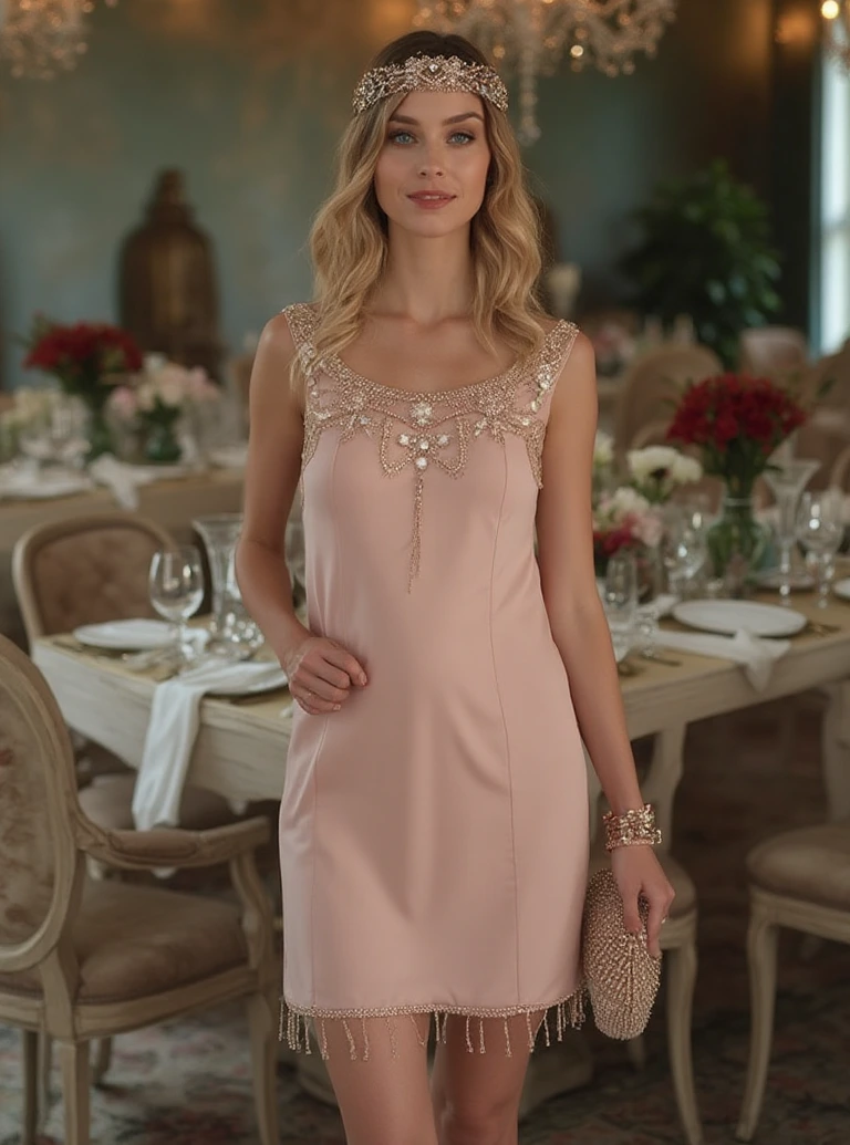 Delicate Peach Bloom Spring Casual Tea Party Outfit