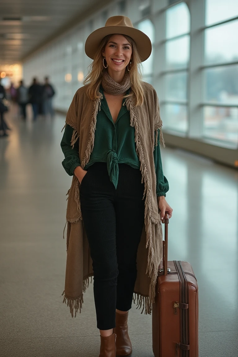Earthy Winter Textures Airport Outfit Wanderlust