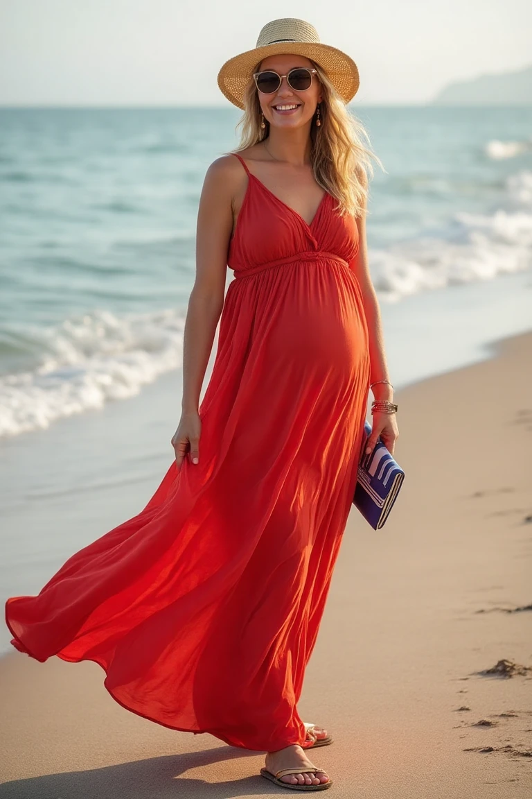 Maternity Coral Breeze Beach Outfit Radiance
