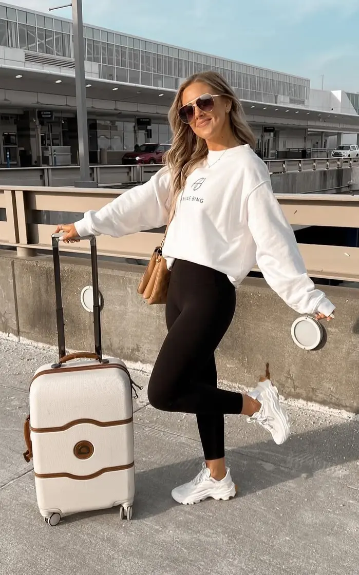 Monochrome Winter Airport Outfit Simplicity