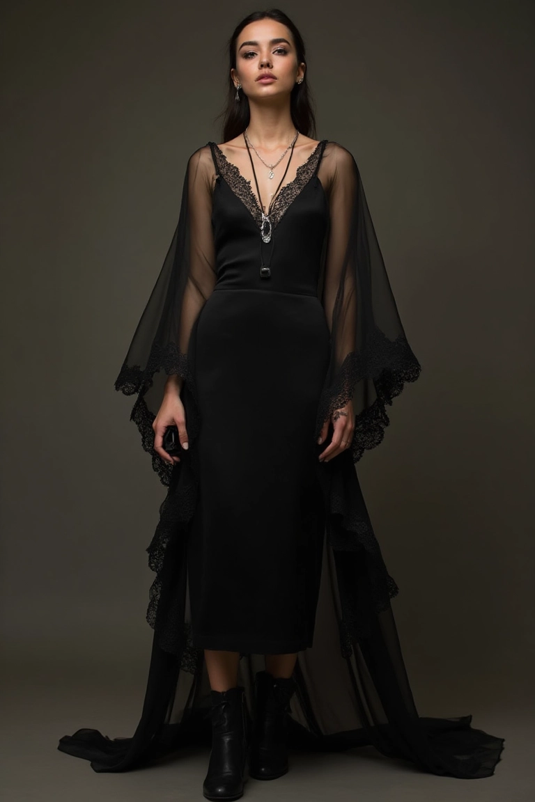 Mystical Black Classy Bar Outfit for Nights