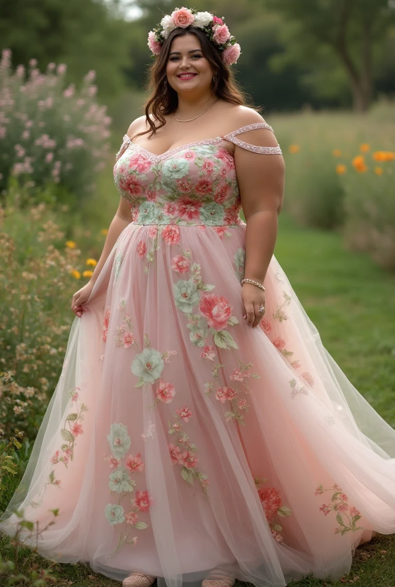 Plus-Size Garden Birthday Gown