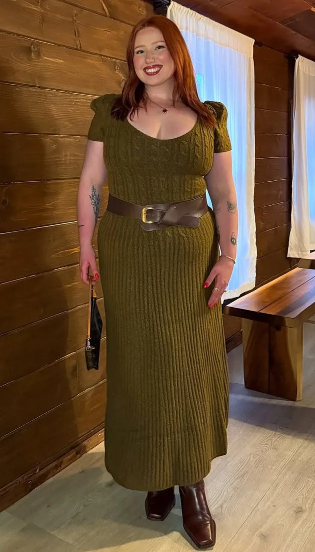 Plus-Size Office Dress That Embraces Cozy Sophistication