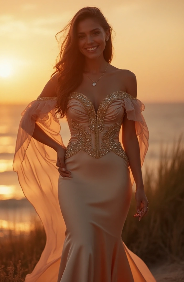 Sunset Birthday Gown Moment