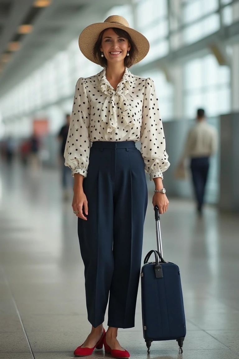 Vibrant Coral Chic Summer Airport Outfit