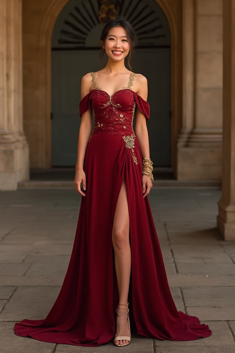 A Rich Burgundy Timeless Prom Outfit