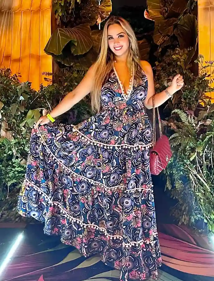 Bohemian and Tropical Patterns Summer Party Dress