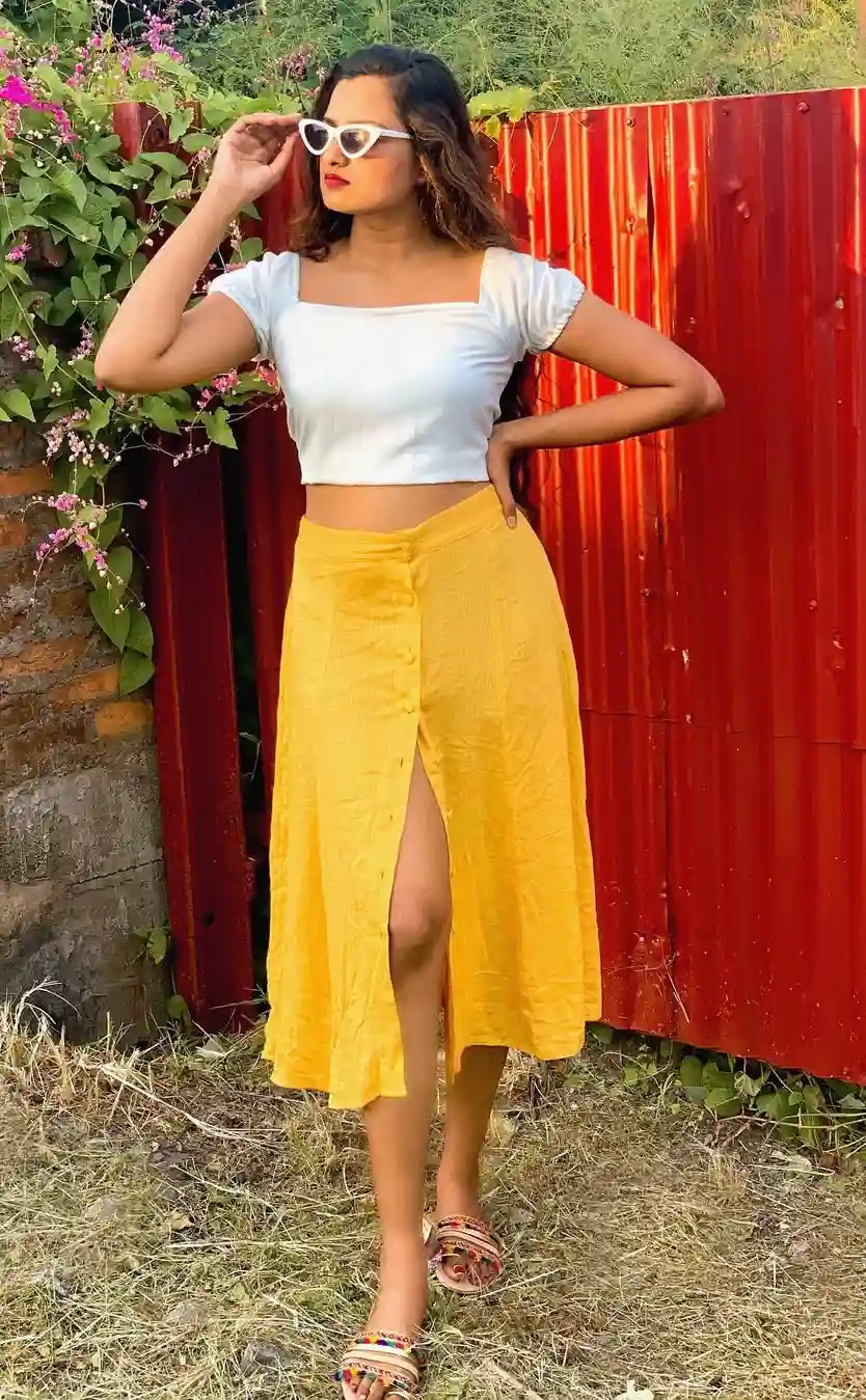 Bold Hue Crop Top Outfit
