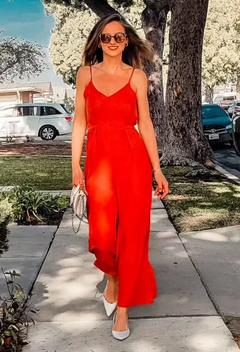 Crimson Confidence The Bold Wide Leg Jumpsuit