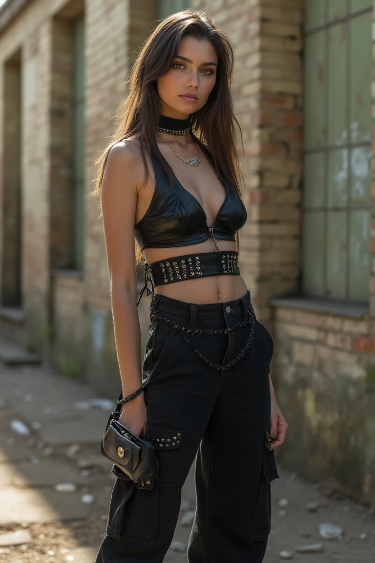 Edgy Black Cargo Pants Night Outfit