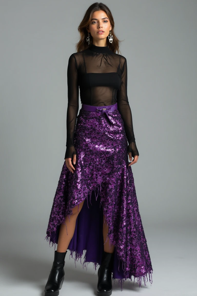 Purple Passion Sequin Skirt Seasonal Outfit