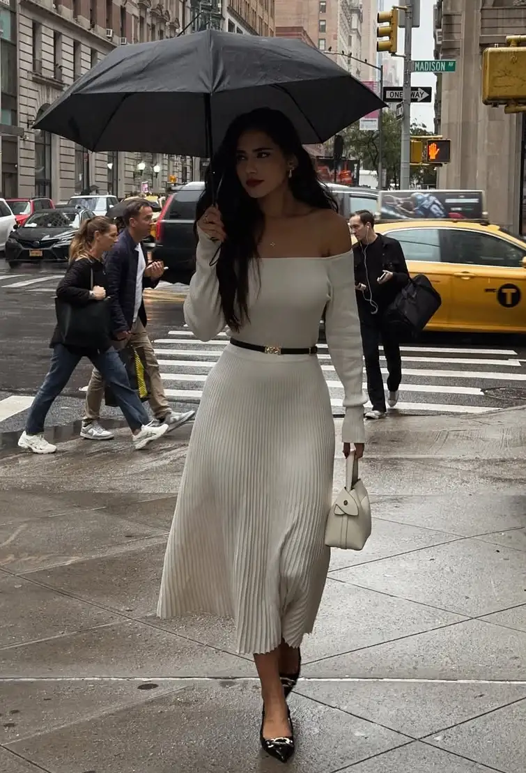 Rainy Day Work Outfits for City Sophistication