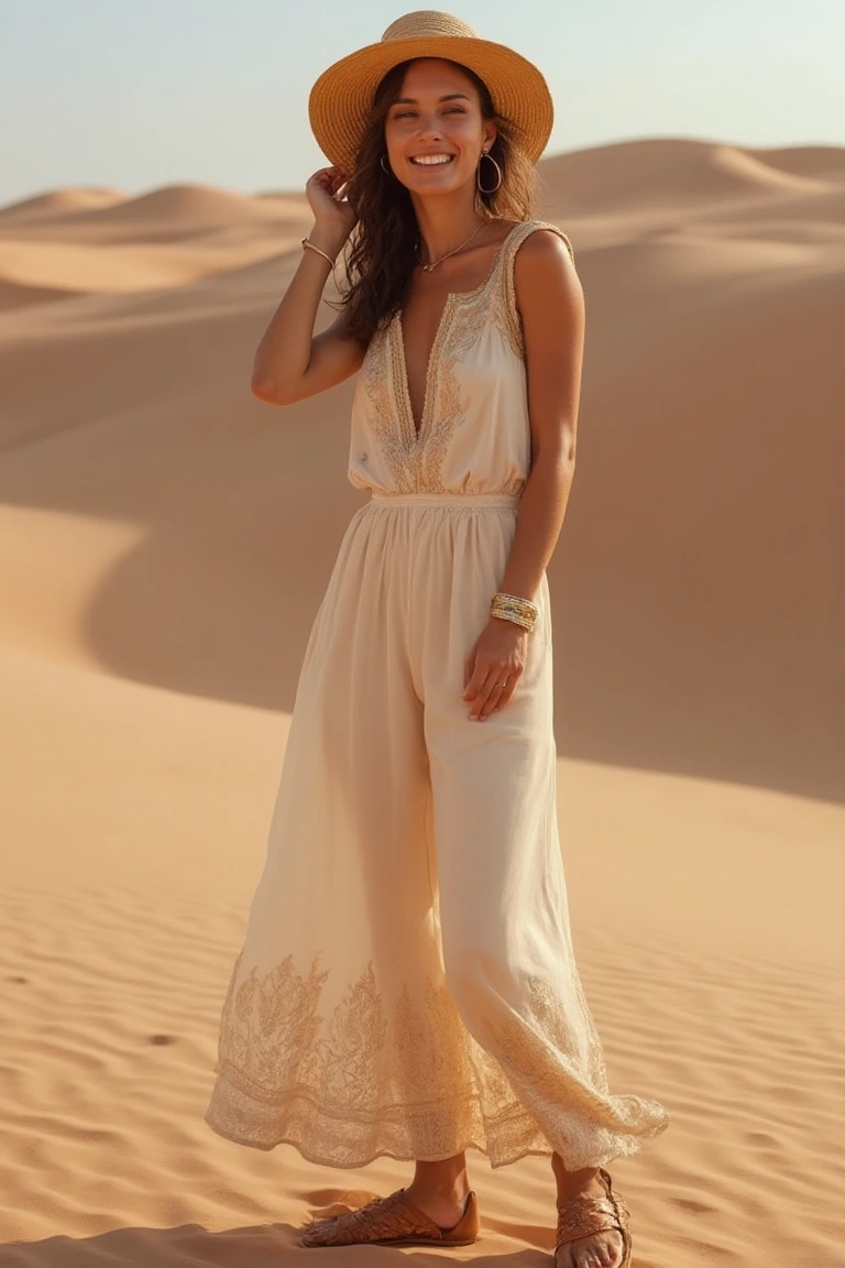 Sandstone Chic The Desert-Inspired Wide Leg Jumpsuit