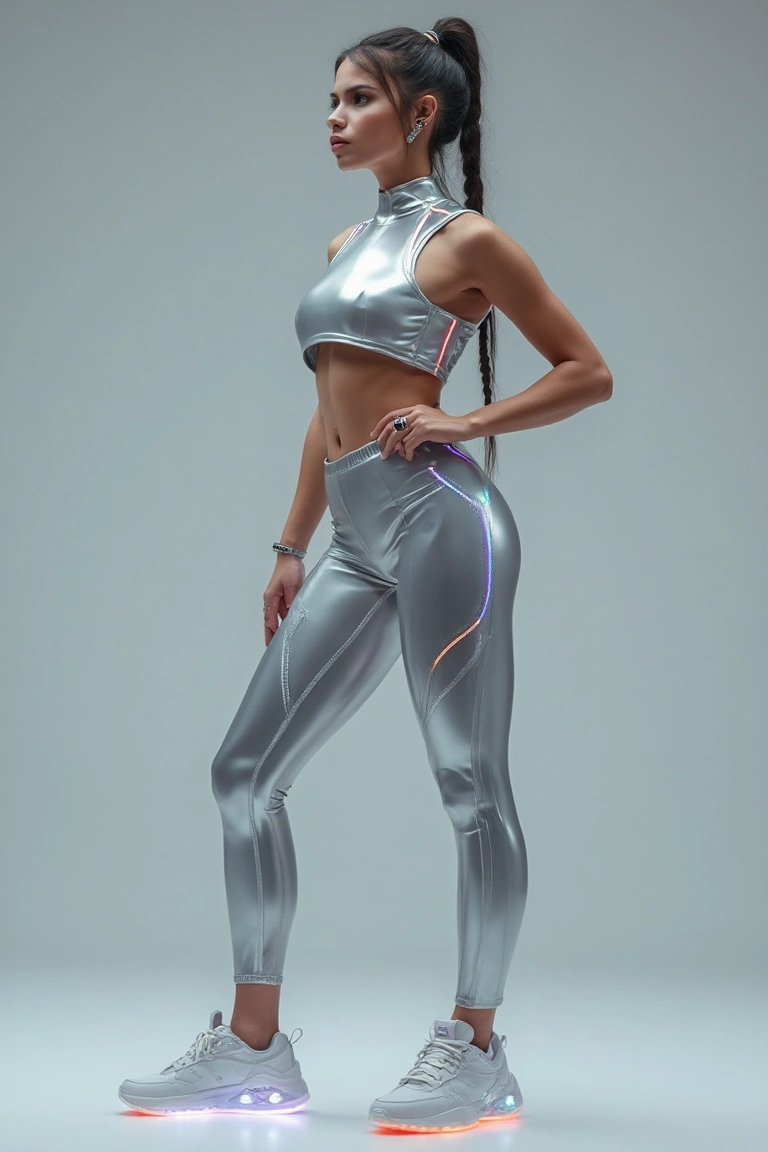 Silver Glow All-Season Gym Outfit
