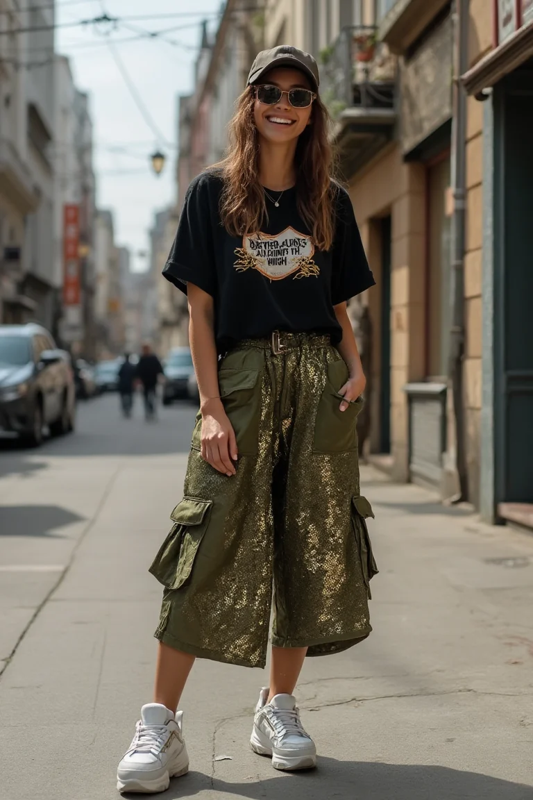 Urban Eclectic Sequin Skirt Seasonal Outfit