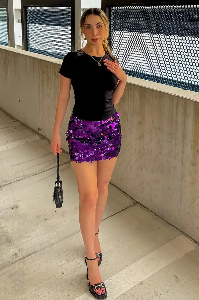 Vibrant Vibe Sequin Skirt Seasonal Outfit