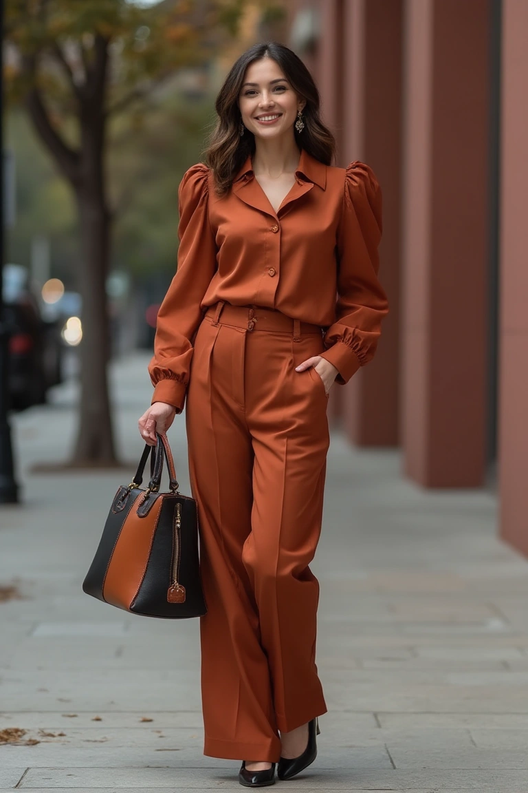 Autumn Burgundy Office Outfit Ideas