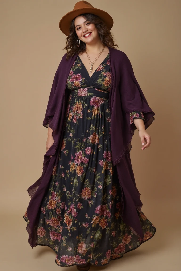 Bohemian Blossoms Plus Size Fall Outfit Inspiration