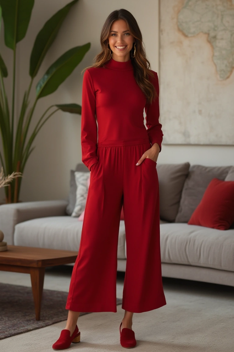 Bold Crimson The Rise of Vibrant Lounge Wear Jumpsuit