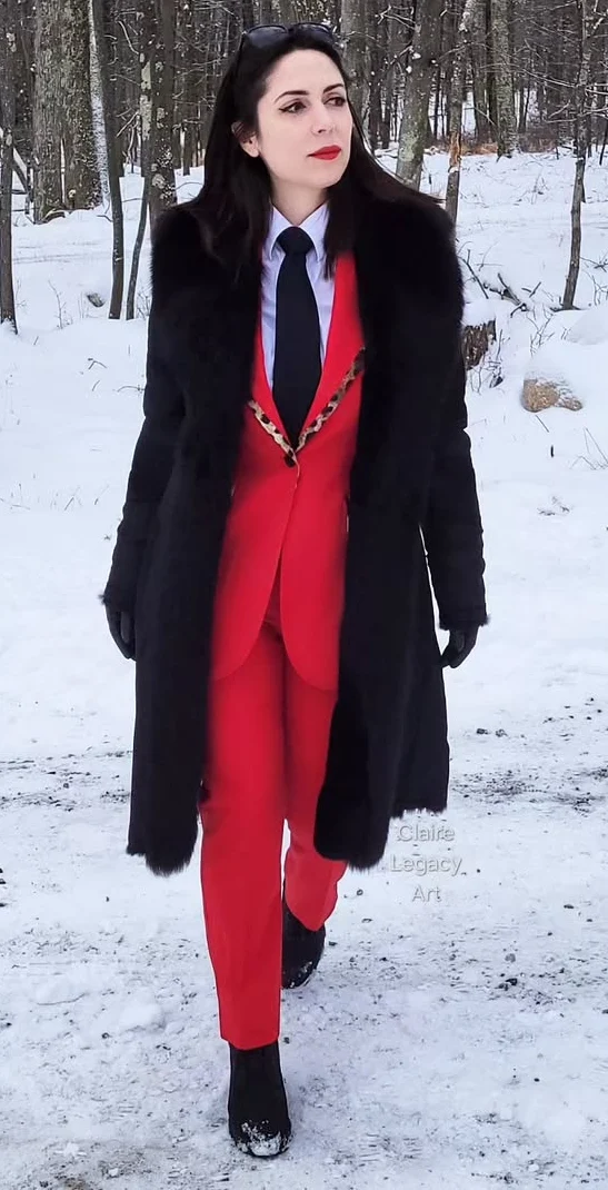 Bold Elegance in a Snowy Landscape