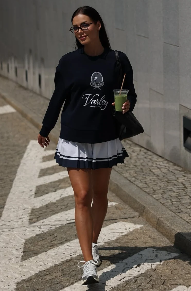 Chic Navy Tennis Skirt Casual Ensemble