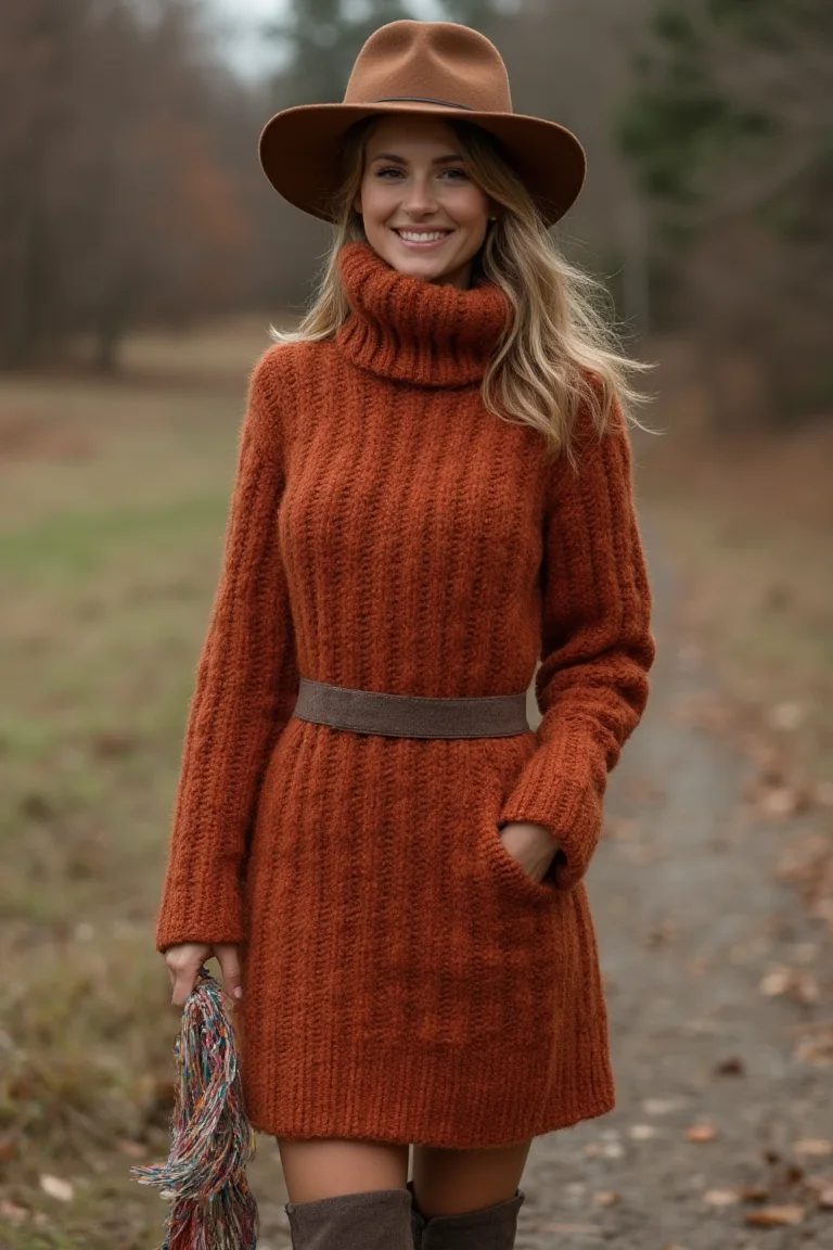 Cozy Radiance Textured Fall Outfit Essence