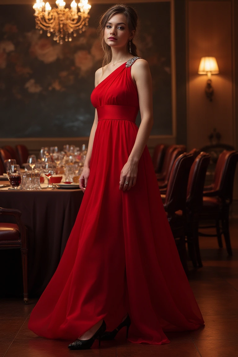 Crimson Grace A Timeless Dinner Night Gown
