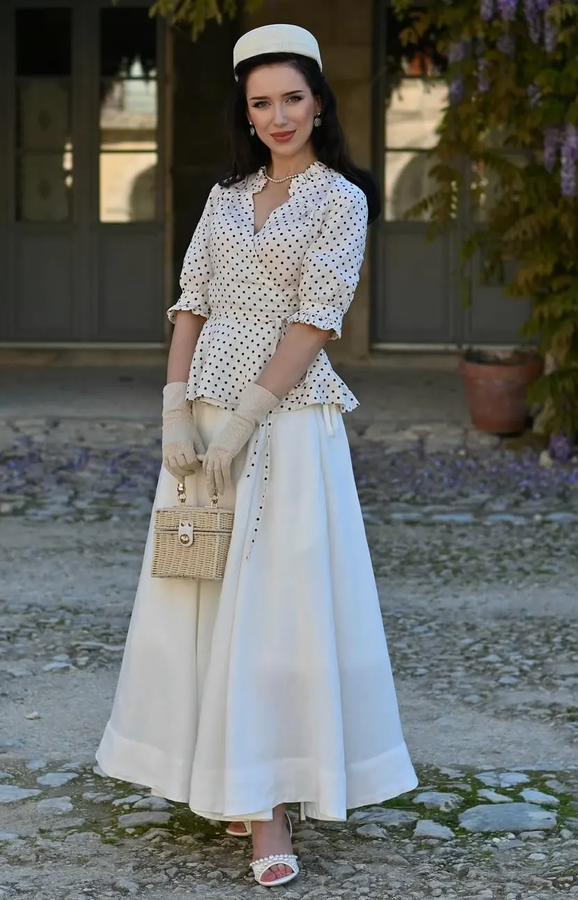 Crisp White Polka Dots and Grace Summer Outfit