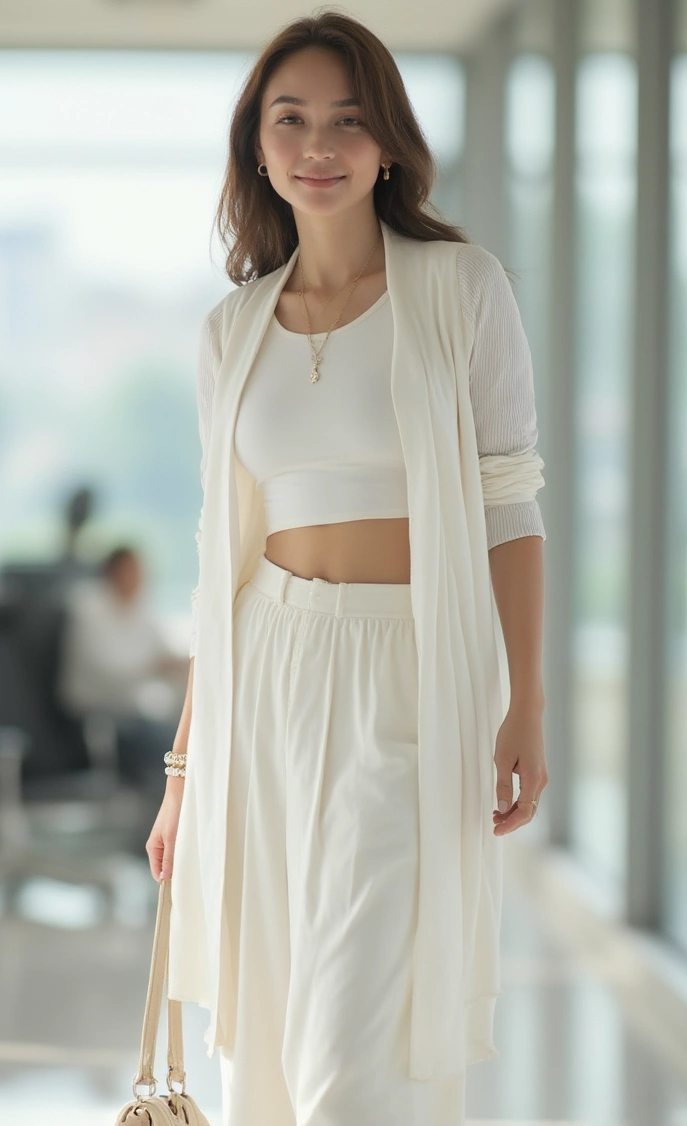 Effortless All-White Travel Ensemble