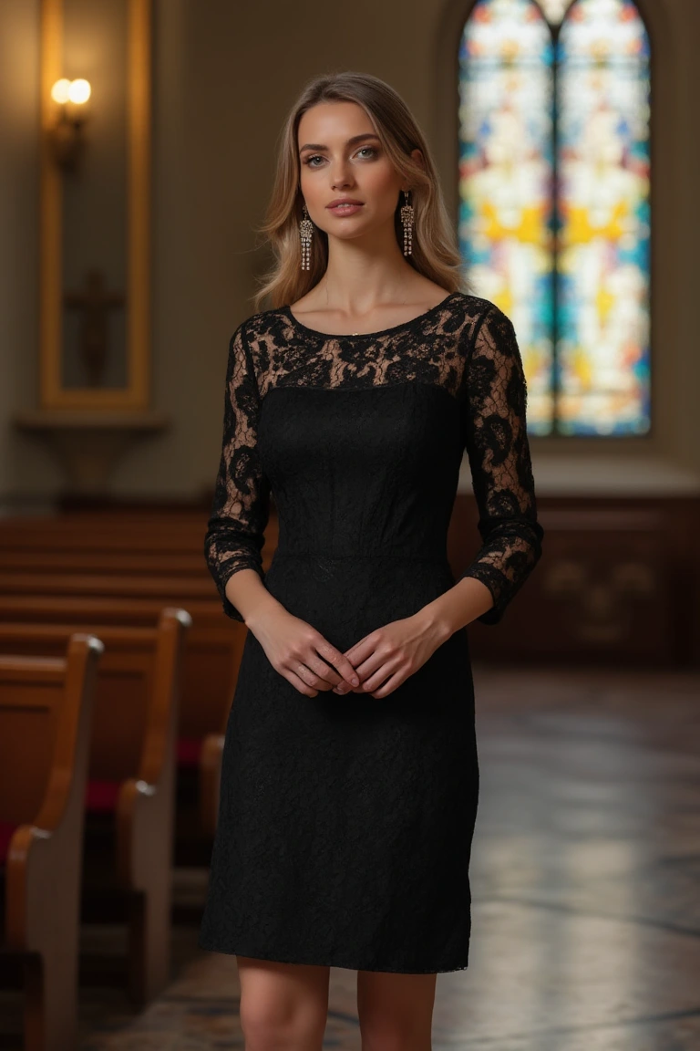 Elegant Lace All-Season Church Outfit