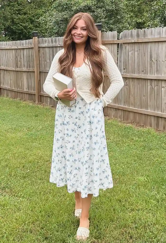 Floral Serenity Summer Church Outfit Grace