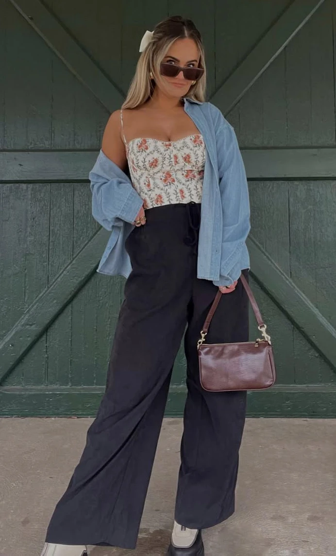 Floral White Corset Daytime Chic