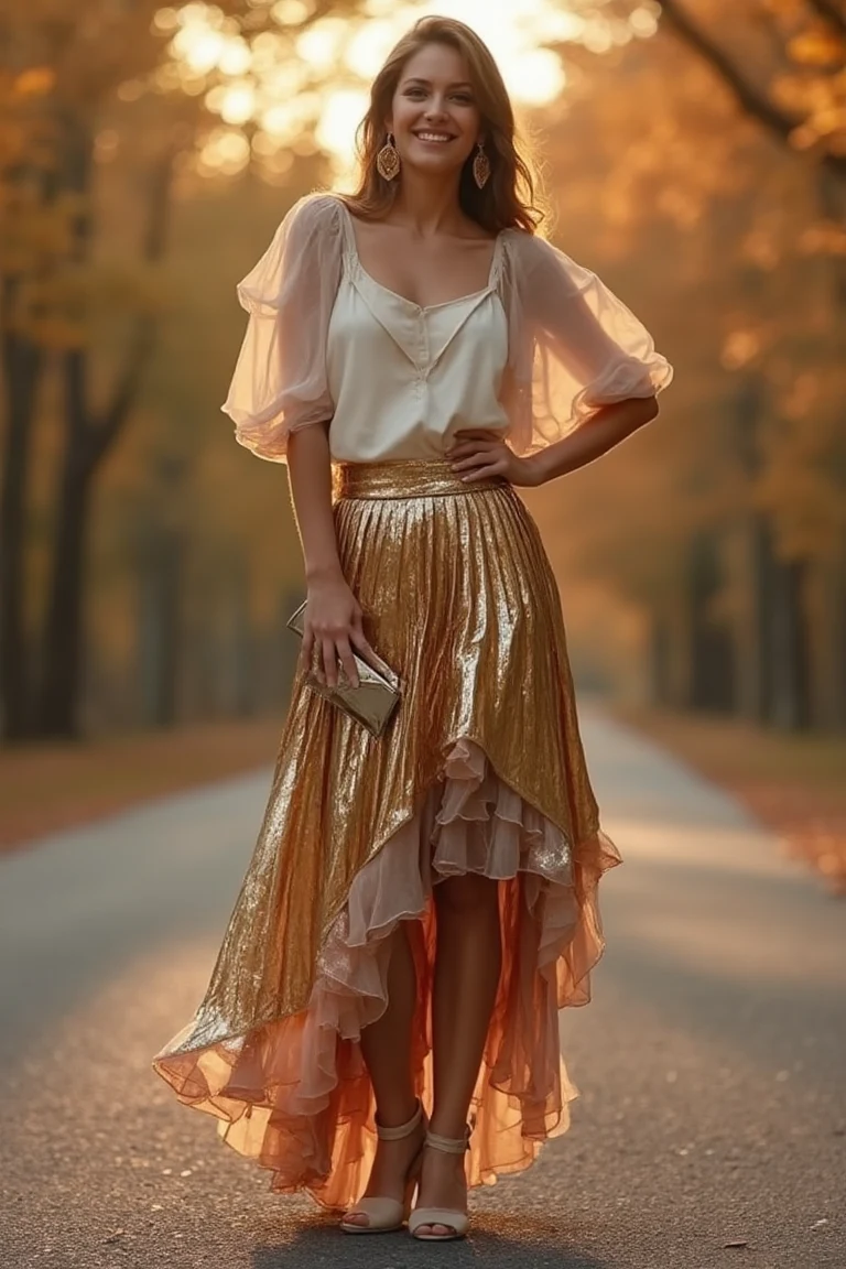 Golden Glamour Ethereal Fall Outfit Vision
