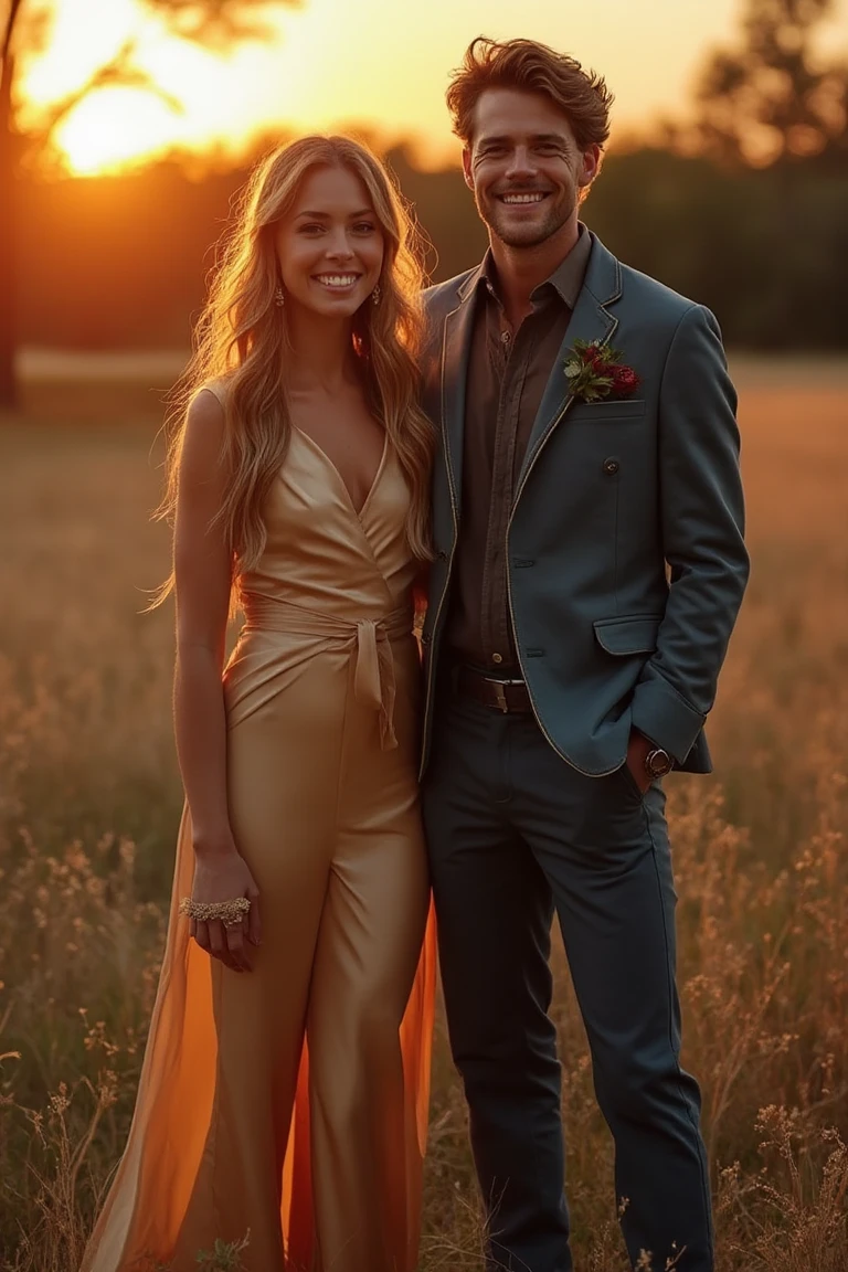 Golden Textures Seasonal Outfits for Couples