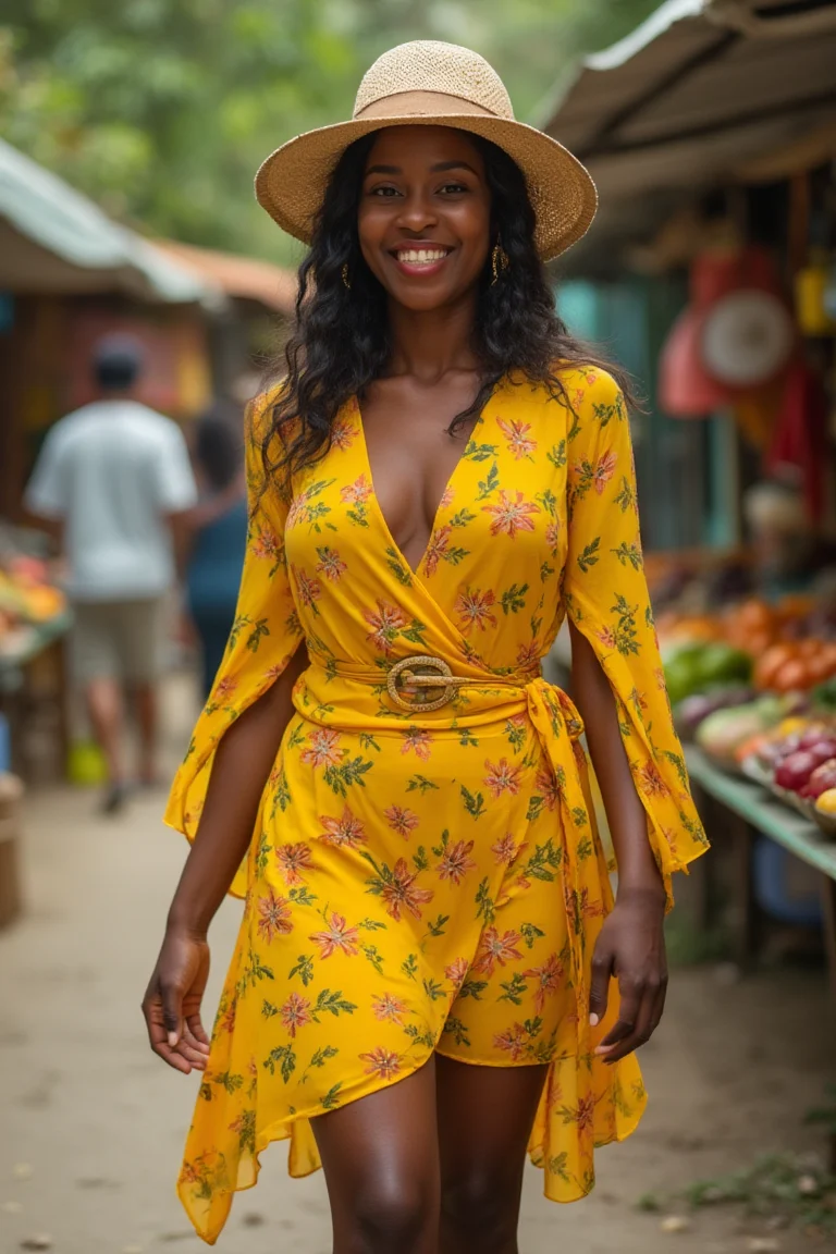 Mini Wrap Dress for Vibrant Island Days