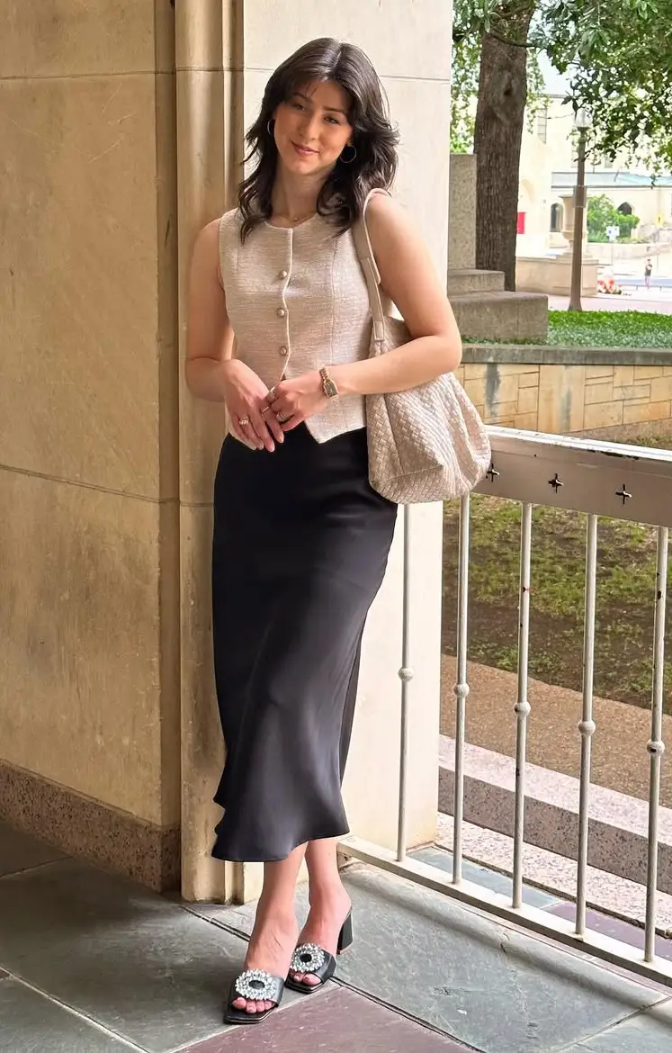 Monochrome Sophistication Summer Church Outfit