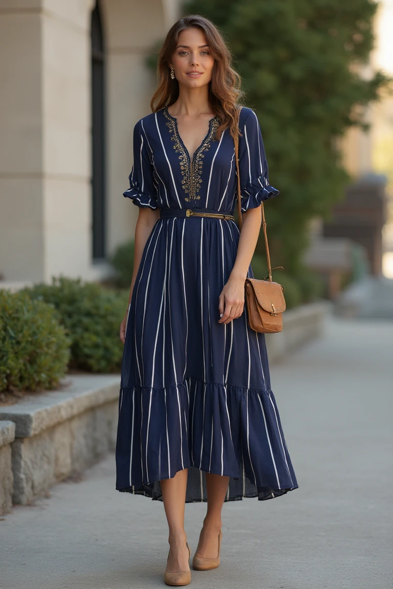 Nautical Stripe Summer Church Outfit