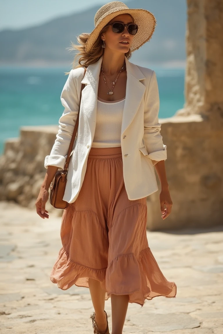 Ochre Warmth Cozy Blazer Outfit